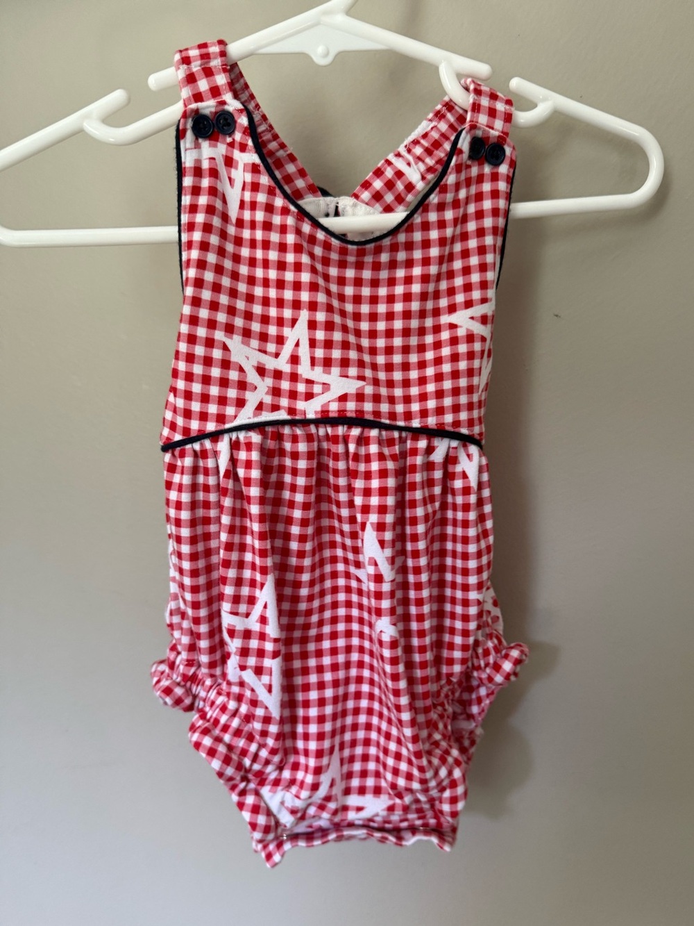 Little Sleppies 0-3 months Red Gingham Romper